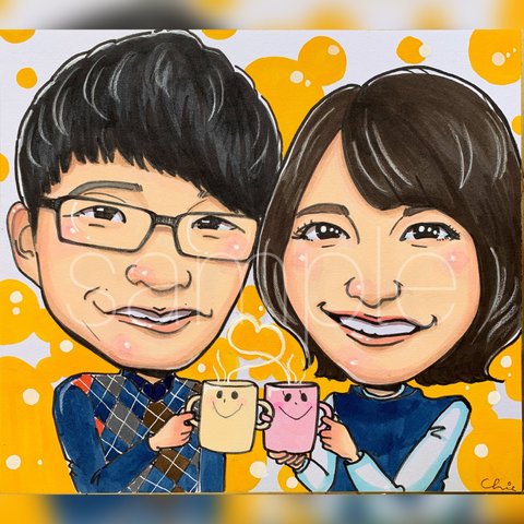 似顔絵【ファミリー・ペット・記念日プレゼント・お祝い・結婚祝い・退職祝い・結婚記念日・ウェルカムボード】オーダーメイド