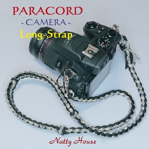 ロングストラップ カメラ PARACORD パラコード パラシュート アウトドア ロープ キャンプ 防災 手編み 送料無料