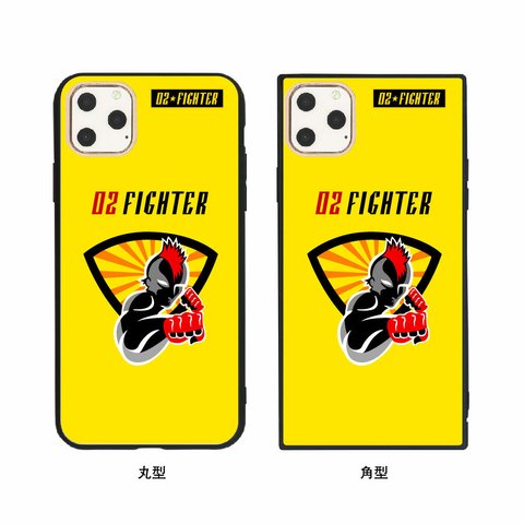 ガラス保護フィルム付! 02 FIGHETER iPhone 11/11Pro/11Max ケース （丸型・角型）