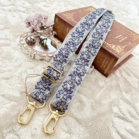 インド刺繍リボン🎀スマホショルダー"インド刺繍 スマホショルダー 携帯 スマホ バックショルダー バッグストラップ 身分証 ネックストラップ"