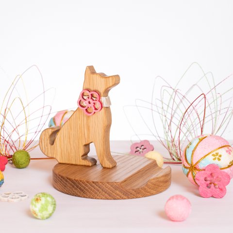 【新春】柴犬の木製スマホスタンド