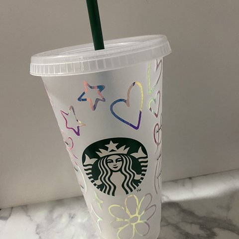 スターバックスカップ デコシール 落書き柄 ホログラム