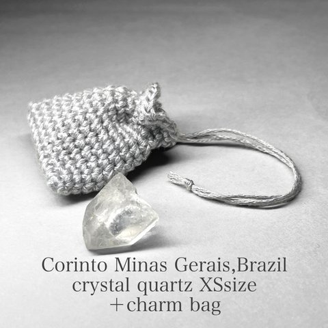 Corinto Minas Gerais crystal + charm bag /ミナスジェライス州コリント産水晶＋御守袋 5