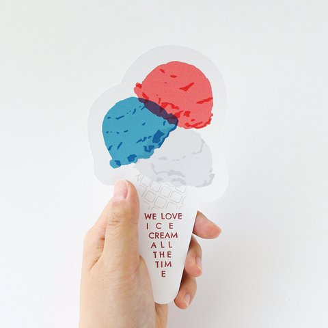 ice cream｜メッセージカード・ホワイト