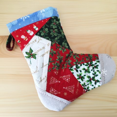 【再開割引中】❄母が作る パッチワーク クリスマス 靴下 No.4