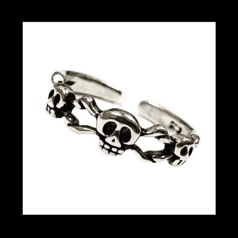 再販 silver925【punk_skull×skull RING】スカル シルバー 病みかわいい ロック パンク ダーク ゴスロリ シルバー925 指輪 メンズ ユニセックス メンヘラ 