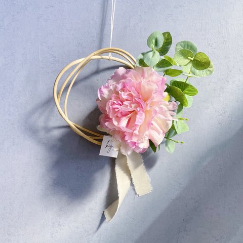 【peony pink wreath】ピオニー ピンク リース ユーカリ