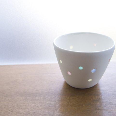 Abuku mini cup : カラフル釉薬が透ける蕎麦猪口サイズのカップ