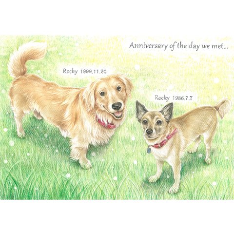 展示②犬の似顔絵‐パステル＆色鉛筆