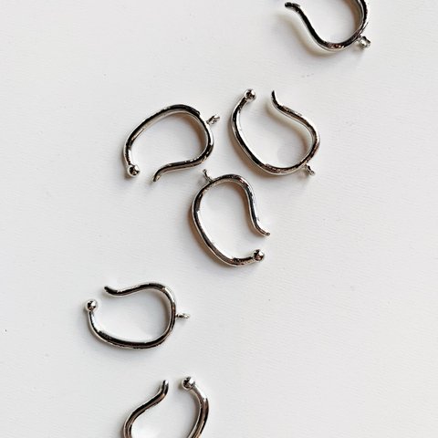 ◉人気アイテム◉✔︎【6pcs silver #50-9】simple silver earcuff parts/シルバー/イヤカフ/イヤカフパーツ/シンプル/金具