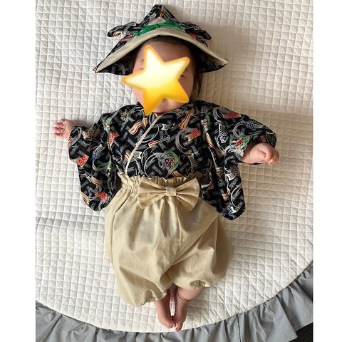 男の子袴　被れる兜セット