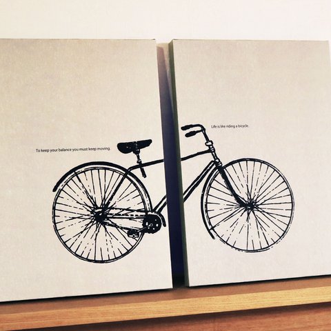 【受注生産】アートパネル・Bicycle／A4・2個セット