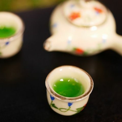 緑茶　中サイズ（１杯）生成り色　ミニチュア