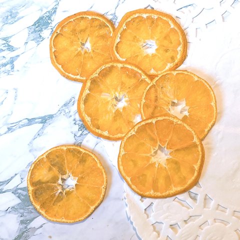 みかん ミカン 押しフルーツ 6枚 オレンジ ボタニカルキャンドル クリアリウム レジン 素材
