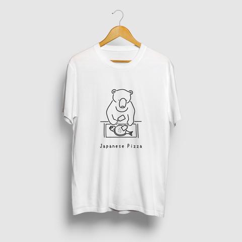 ジャパニーズピザ お好み焼き クマ 動物イラストTシャツ