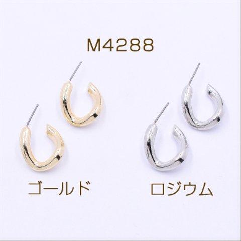 M4288-G    12個     ピアス金具 フープ ツイスト 17×26mm 3×【4ヶ】