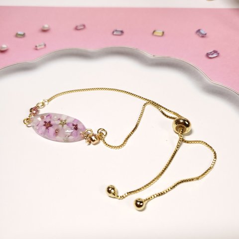 レジン レジンアクセサリー    アクセサリー    ゴールド  ブレスレット   レジンブレスレット   ハンドメイド ハンドメイドアクセサリー     ドライフラワー 