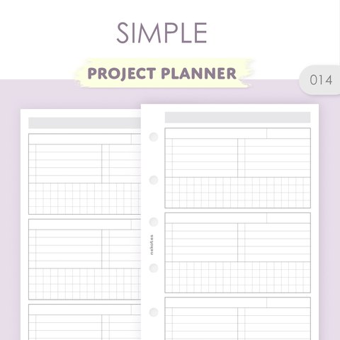《014-M5～A5》 PROJECT PLANNER プロジェクト管理 システム手帳リフィル
