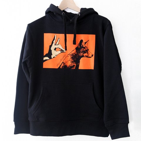 【SALE】パーカ　Fox Shadow / ブラック 