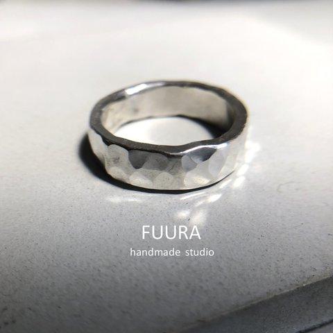 silver ring 6mm /シルバー/リング/指輪/槌目/シンプル/刻印