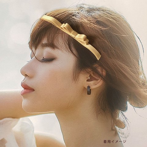 サテン リボン ヘアバンド カチューシャ ヘアゴム (AHAIR) 日本製 国産素材【5～11日以内発送】