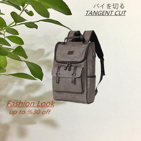 「背負えるトートバッグ」ファッショントレンドバックパック、通勤通学、旅行とレジャー A4対応 PUレザー グレー