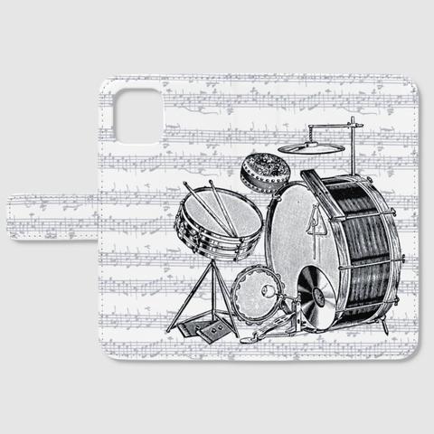 (iPhone用)ドラムの手帳型スマホケース