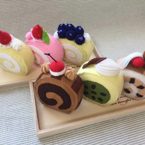 【再販開始】フェルトおままごと♡ロールケーキセット