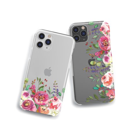 Botanical Flower　花柄　文字入れ　iPhone14pro iPhone13 iPhone12