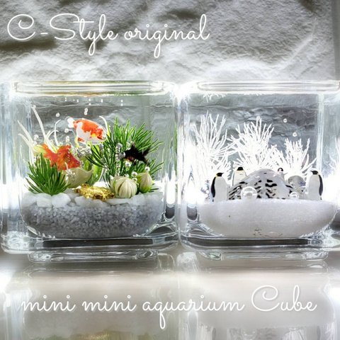 可愛い 海ハーバリウム  ～mini mini aquarium CUBE～