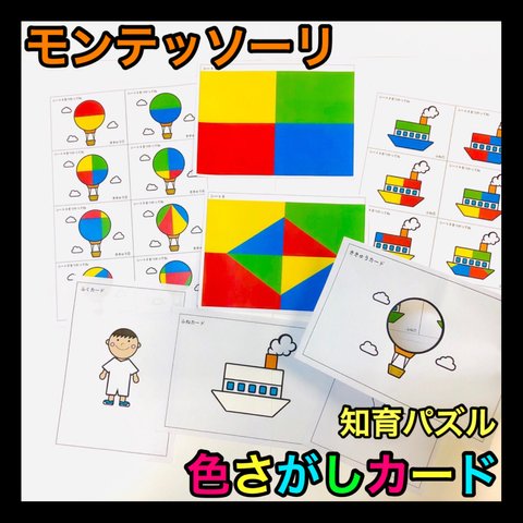 【色さがしカード】モンテッソーリ パズル 知育玩具 保育教材 発達療育支援 介護リハビリ 