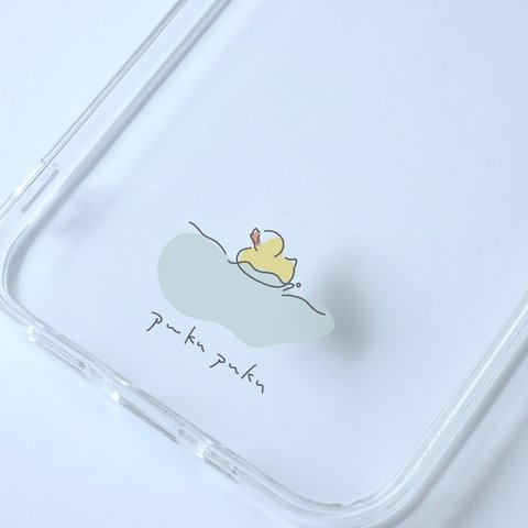 あひる　pukupuku/mplant　スマホケース　iPhoneケース　クリアケース　ソフトケース　シンプル