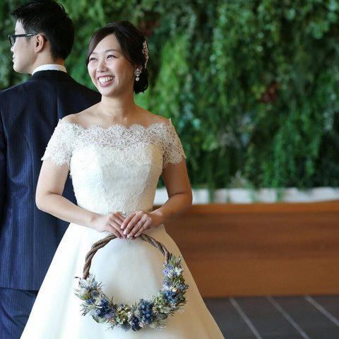 Weddingリースブーケ　ドライフラワー　ウェディングフラワー　ご指定可能