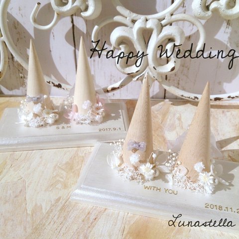 Happy wedding♡お花のリングスタンド