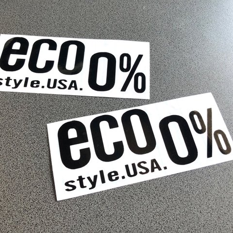 USDM JDM アメ車 旧車【 eco 0% USA style 】ステッカー 中サイズ お得2枚セット  ステッカー 【カラー選択可】 送料無料♪