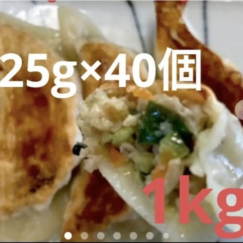 ジューシー肉野菜手作り餃子大きめ1個25g40個1kg!