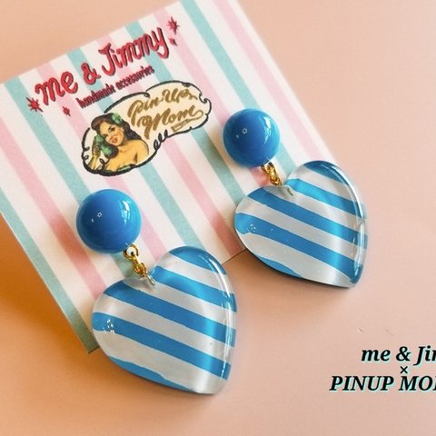 ◇◆You make me happy Earrings◆◇ピアス・イヤリング 【シアンブルー】【me & Jimmy×PINUP MOM】