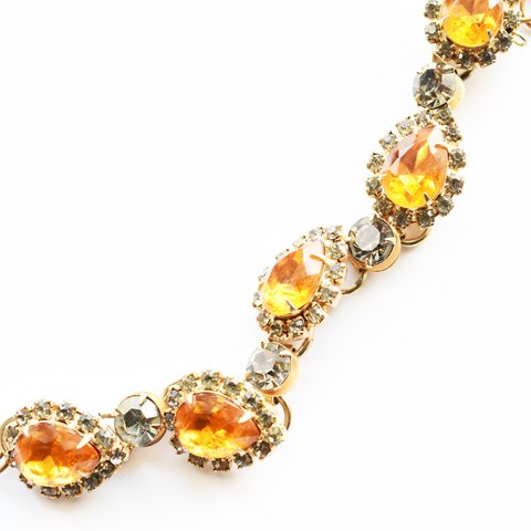 Vintage　1950’s　orange×black rhinestone bracelet　