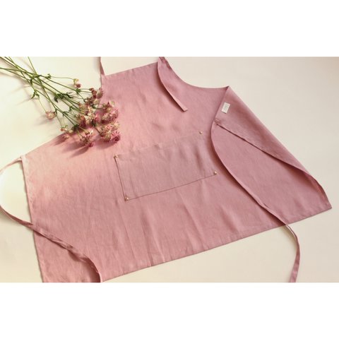 リネンエプロン　【Standard apron】 Smoky pink