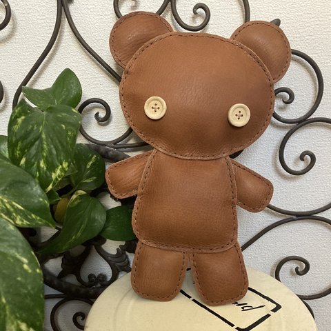 KUMAZO KUN レザーぬいぐるみ　クマゾーくん　本革　クマ