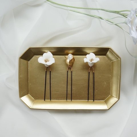 blooming flower U pin set