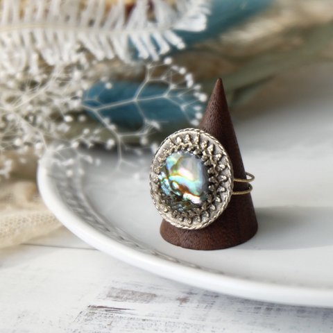 《Paris🇫🇷 Vintage Button》Avalon Shell Ring ◇Free size / 14kgf