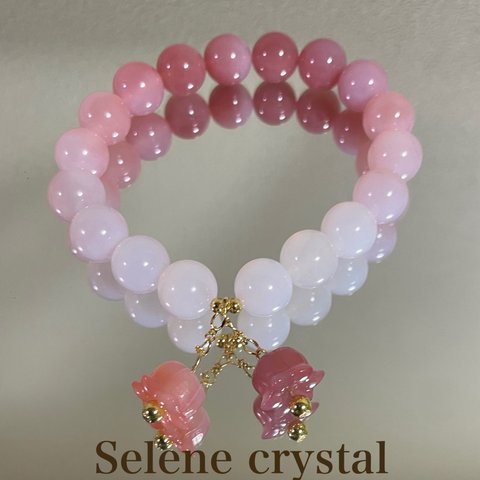 塩源瑪瑙　ブレスレット　すずらん　天然石ブレスレット　おすすめ　Selene crystal