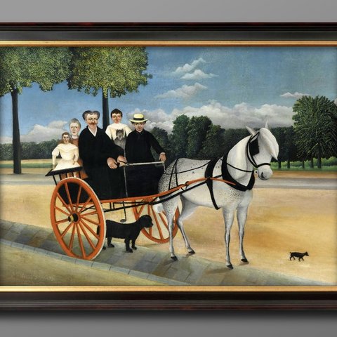 14152■ポスター　絵画　インテリア　A3サイズ　『アンリ・ルソー　ジェニエ爺さんの馬車』イラスト　アート　北欧