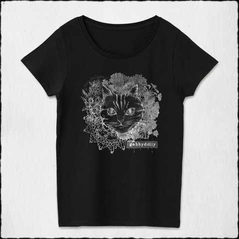 花とねこ (BK) T-shirt