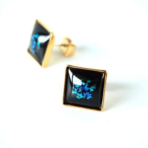 【再販売】七宝焼 花火ピアス～blue～