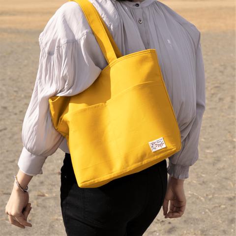 【軽量／アクセントに】basicトートバッグ（yellow）