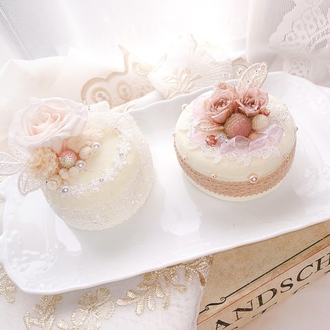 【送料無料】手作りキット販売♡プリザーブドフラワーで作るケーキセット♡フェイクケーキ、インテリアケーキ