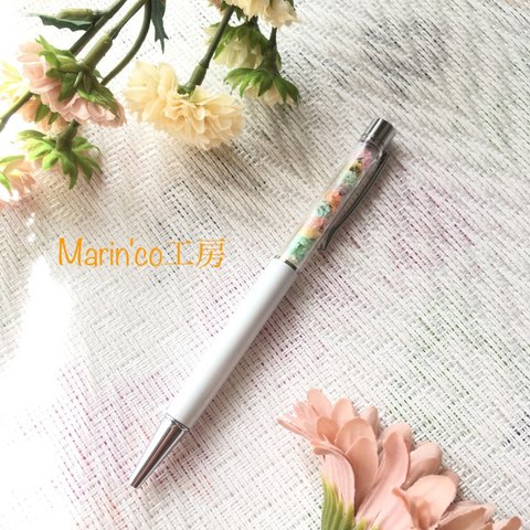 Pastel Flower〜ネーム入りボールぺン〜