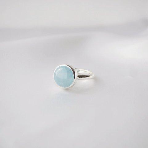 Aquamarine ring -アクアマリン 1点もの 天然石リング アクセサリー  ジュエリー 大粒 重ね付け おしゃれ-